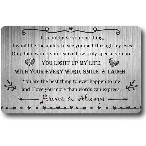 DIY Engraved Wallet Insert Card Stainless Steel Wallet Insert Inspirational Encouragement Card Gifts for Birthday Graduation Wedding Anniversary Valentines-You Light Up My Life DIY