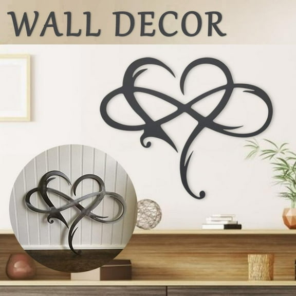 DIY Eternal Love Wrought Iron Decoration - Indoor Ornaments Metal Wall Mount Word Sculpture Home Collection Decorative Hanging Art, 15.9*13.9in