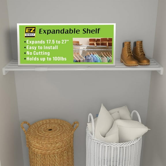 DIY Expandable Closet Shelf (NO Hanging Rod) Easy to Install to 2 Sidewalls