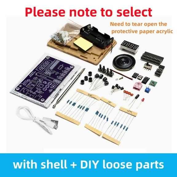 DIY FM Radio Electronic Kit Adjustable Frequency 87-108MHz Digital Display DIY Soldering Project Practice Solder.