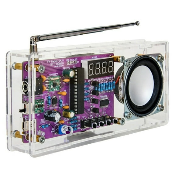DIY FM Radio Electronic Radio Adjustable Frequency 87.5-108MHz with Sspeaker Digital Display DIY Soldering Project