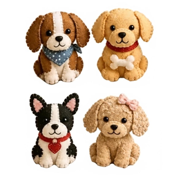 DIY Fabric Animal Craft Kit for Adults and Beginners, Creative Handmade Art Doll Making Kit, Stitch Your Own Whimsical 3D Animal Kit, Patchwork Sewing Set for Ornaments and Keychains