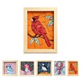 thumbnail image 1 of DIY Fabric Art Kit | No-Sew Fabric Mosaic Wall Art Craft with Frame & Tools, DIY Fabric Picture Kit for Adults, Handmade Home Wall Decor, Creative Hobby Gift, Beginner Craft (red robin), 1 of 6