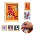 thumbnail image 1 of DIY Fabric Art Kit | No-Sew Fabric Mosaic Wall Art Craft with Frame & Tools, DIY Fabric Wall Art Kit for Adults, Handmade Decorative Picture Craft, Creative Home Decoration Gift (red robin), 1 of 6