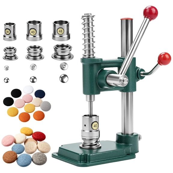 DIY Fabric Button Maker Machine Kit with 300pcs Buttons and 3 Molds 15/25/30mm for Clothes Doll