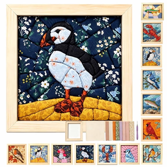 DIY Fabric Embroidery Set, Premium No-Sew Fabric Art Kit | Layered Fabric Tucking Craft with Nature-Inspired Designs DIY Handmade Textile Decor, Beginner-Friendly Home Decor Gift