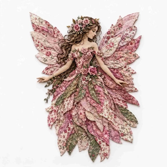 DIY Fabric Fairy Patchwork Kit,Flower Fairy Doll Making Kit,Fun Flower Fairies Patchwork Sewing Kit,Patchwork Fairy DIY Kit with Fabric,Create Winged Elf Doll,DIY Project for Beginners,Handmade Gift