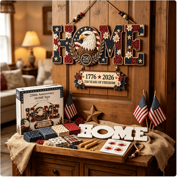 DIY Fabric Poke Art Home Sign Kit, No-Sew Door And Wall Hanging Craft, 3D Textured Seasonal Decor, Beginner-Friendly DIY Project, Gift For Craft Lovers