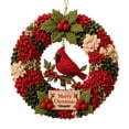 thumbnail image 1 of DIY Fabric Punch Needle Wreath Kit, Merry Christmas Beginner Embroidery Sewing Set for Wall & Door Decor, 1 of 3