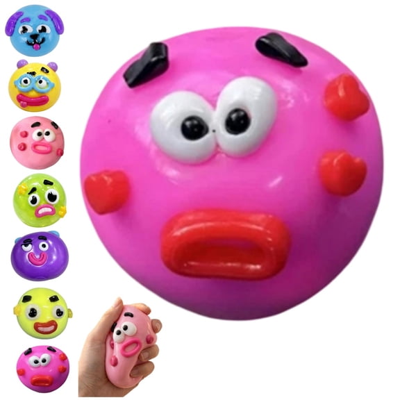 DIY Face Squishy, Curiosities Dog Face Squishy Cute Slow Rise Relaxing Sensory Fidget Relief for Anxiety Relief (Hot Pink - 4 inch) 1pc