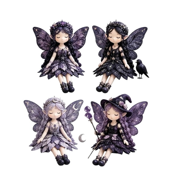 DIY Fairy Doll Patchwork Sewing Kit, 4-Piece Elf Figurine Fabric Craft Set for Adults, Creative Handmade Art Activity.