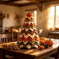 thumbnail image 1 of DIY Fall Quilted Fabric Tree Kit Tabletop Tree Craft Set Autumn Fabric Tree Centerpiece with Top Pumpkin and Leaf Accents Festive Thanksgiving Handmade Desk Showcase, 1 of 6