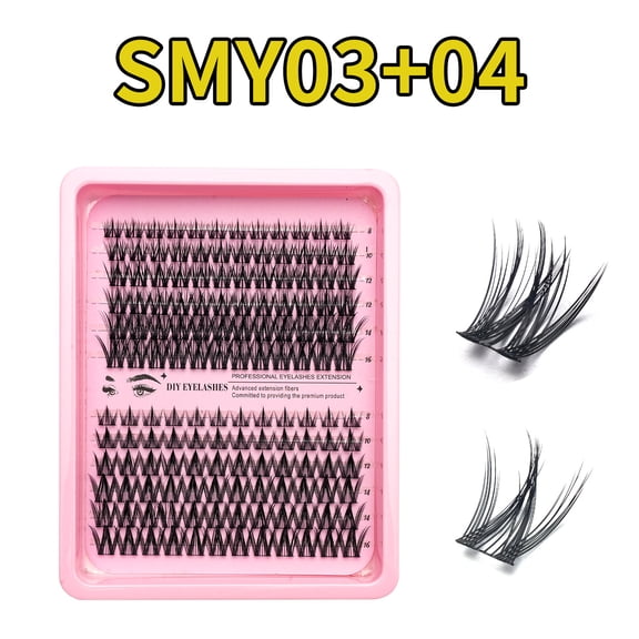 DIY False Eyelashes, Hot Sale Segmented Clusters, Natural & Curly