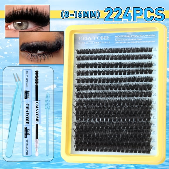 DIY False Eyelashes, Segmented D Curl, Natural & Voluminous, 60D-100D Lash Extension Cluster Set