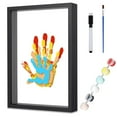 thumbnail image 1 of DIY Family Handprint Kit,Happon Transparent Craft Keepsake Wooden Frame,Family Hand Print Photo Frame Kit,Includes 6 Acrylic Paint Colors - 4 Transparent Sheets,Gifts for New Parents, 1 of 7
