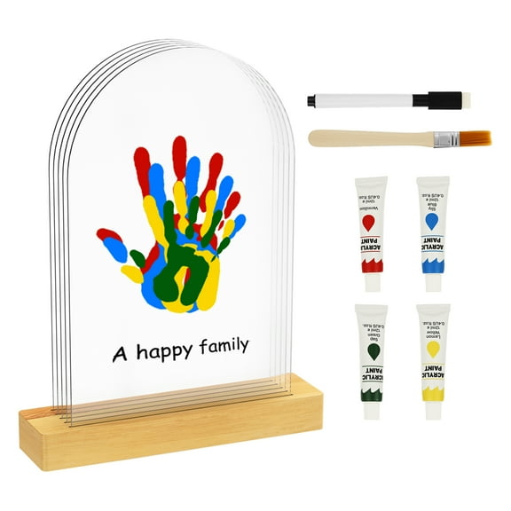 DIY Family Handprint Kit Personalized Baby Handprint Set Decorative Creative Family Fingerprint Kit for New Parent Mother's Day