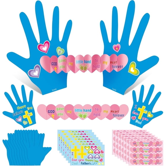 Laffact DIY Cross Palm Shaped Handprint Craft Kit for  Father's Day,28 Piece