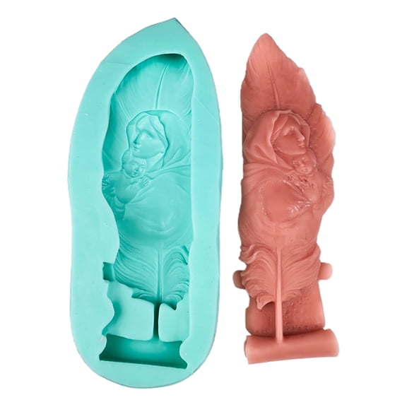 DIY Feathers Mother and Son Silicone Molds For Cake Chocolate Fondant Mold Sports Racing Soap Mould Clay Baking Tools