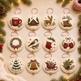 thumbnail image 1 of DIY Felt Christmas Ornament Kit,Hand Embroidery Christmas Ornaments kit, Beginner Craft Set for Adults, Hanging Set, Cross Stitch Pattern, Decoration Making Materials,Winter‑Vintage, 1 of 5