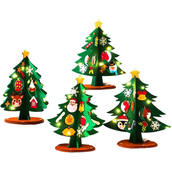 DIY Felt Christmas Tree For Kids, Christmas Tree Decorations Xmas Tree Desktop Decoration Crafts Material 2025 New Year Gifts