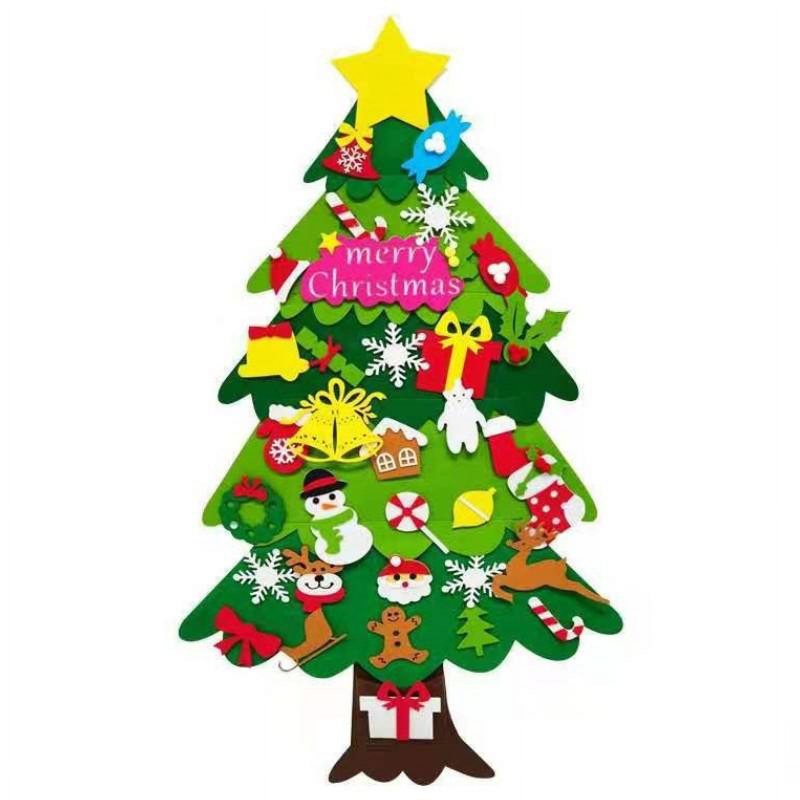DIY Felt Christmas Tree Wall Hanging Artificial Xmas Santa Claus Tree