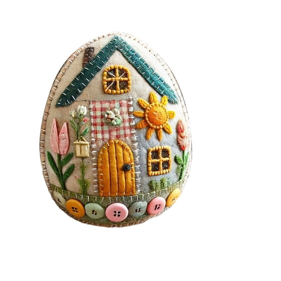 DIY Felt Egg House Craft Kit for Adults and Kids, Premium Felt Material with Easy Instructions, Unique Adorable House-Shaped Easter Nest for Spring Home Decor, Creative Holiday Gift Idea