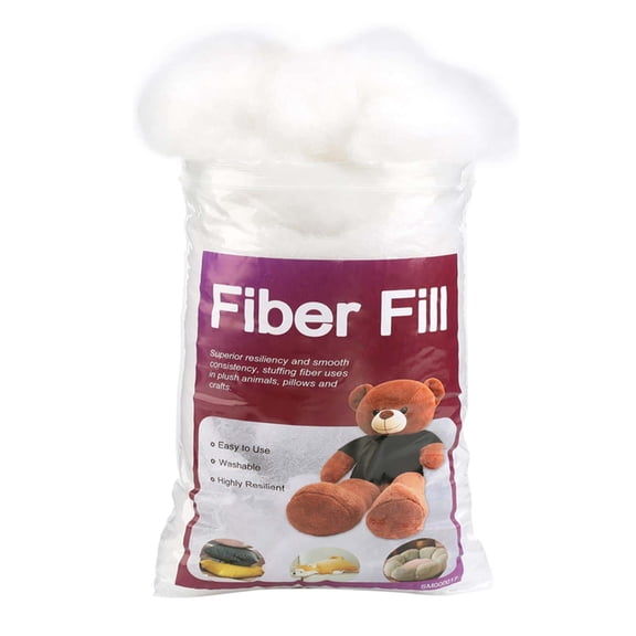 DIY Fiber Fill Stuffing, 1 Pack White Polyester Fiberfill for Plush Toys, Pillows, Cushions & Craft Projects, Washable & Highly Resilient