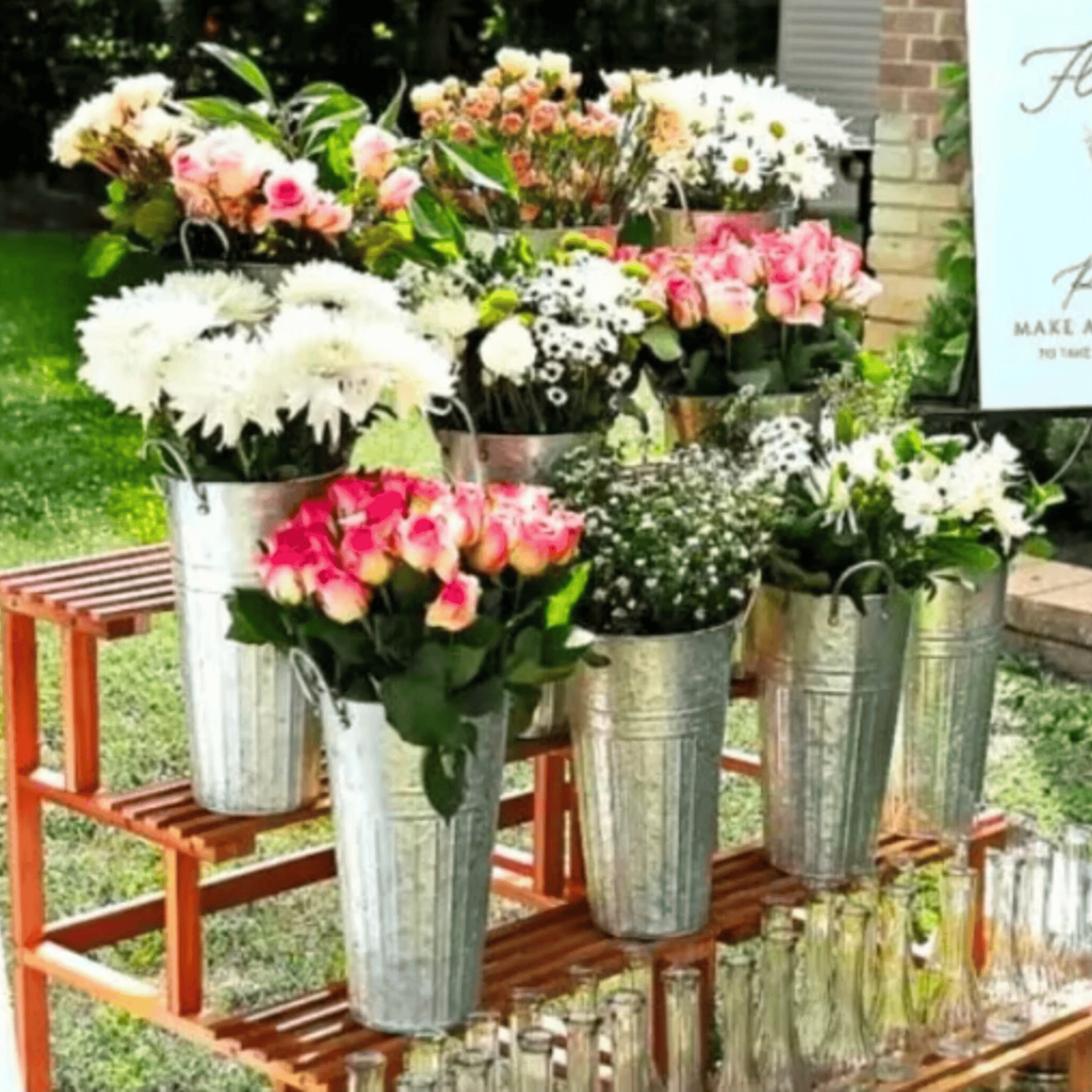DIY Flower Bouquet Bar Kit - 4 Buckets/ 40 Sheets