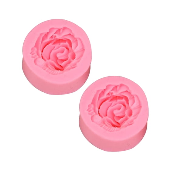 DIY Flower Mould Silicone Cake 3D Rose Fondant Tools Decorating, 2-Pack Rose Silicone Fondant Mold, DIY Cake Decorating Tool, 3D Rose Flower Mold