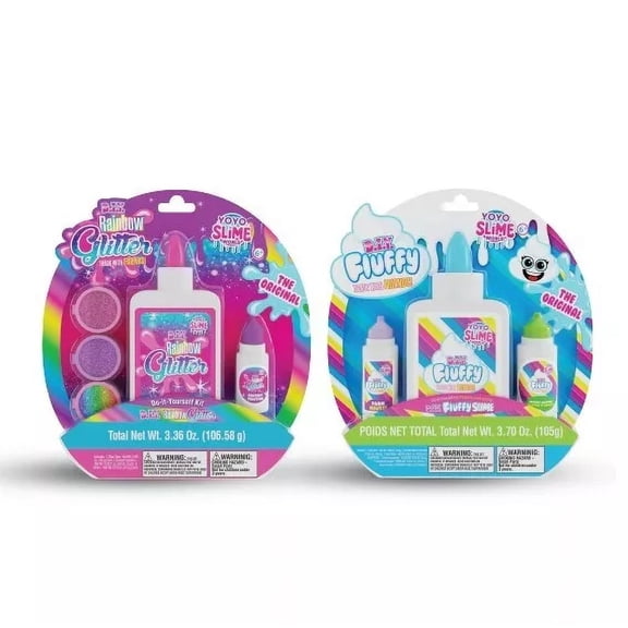 DIY Fluffy & Glitter Slime Kit - Ultimate Slime Making Kit for Kids - Create Colorful, Stretchy, Sparkly Slime - Safe & Non-Toxic Slime Party Favors - Fun DIY Activity for Boys & Girls | Pack of 2