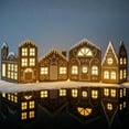 thumbnail image 1 of DIY Foldable Christmas Gingerbread House Cardboard Kit with LED Lights, Make a Xmas Gingerbread House Craft Decor Kit, Village Home Decorations Gift for Home Cabinets Festival Holiday Party 2Set, 1 of 8