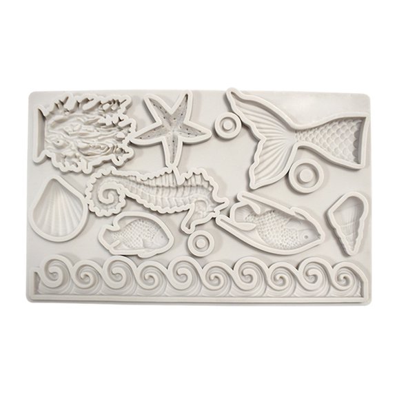 DIY Fondant Moulds Clay Molds Soap Mould DIY Marine Life Series Modeling Moulds Silicone Material for Kitchen DIY Baking