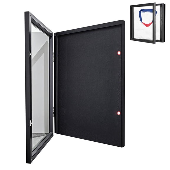 DIY Football Shirt Frame Display, Shadow Box with Protective Acrylic, Jersey Display Case for Sports Shirts, T-Shirts and Memorabilia, Black Box Frame