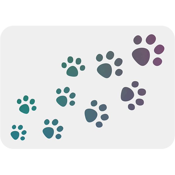DIY Footprint Stencils Decoration Template 11.6x8.3 inch Plastic Animal Footprint Drawing Painting Stencils Rectangle Reusable Stencils DIY