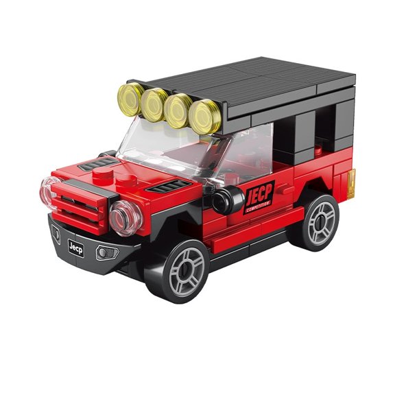 DIY Four Grid Racers Speed Vehicle Building Blocks Kit Pull Back Function Racing Car Toy for Boys Movie Model City Kids Gift