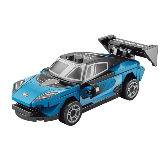 DIY Four Grid Racers Speed Vehicle Building Blocks Kit Pull Back Function Racing Car Toy for Boys Movie Model City Kids Gift