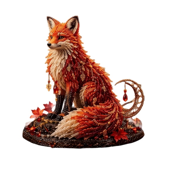 DIY Fox Beads Craft Kit Bead Art Painting Set for Wall Decor, Creative Handmade Hobby Gift for Adults Teens