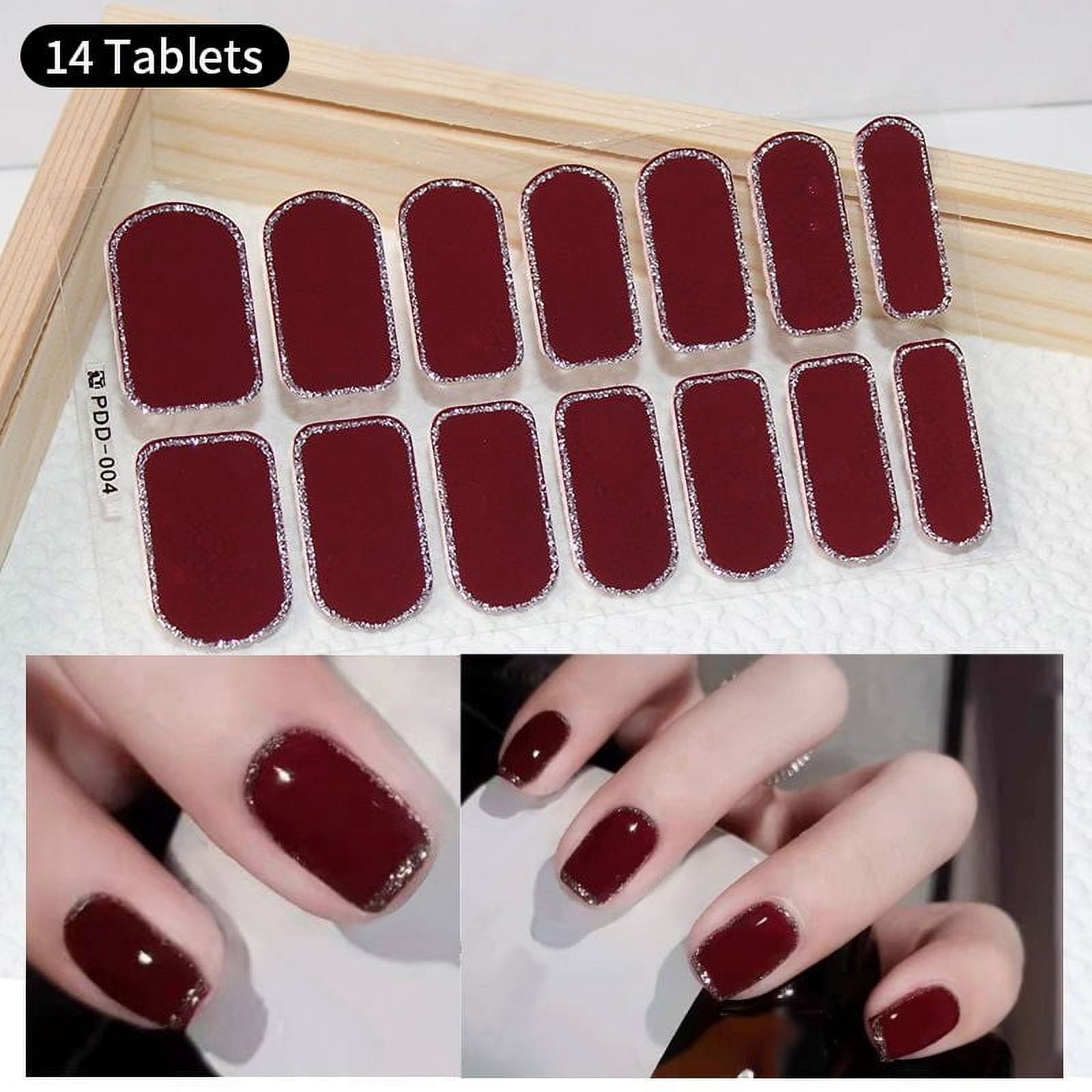 DIY Free-Baking Full Cover Wraps Flower Gradient Nail  Patch Polish Strips Salon Finished Nail Decals No Need UV Lamp Cured