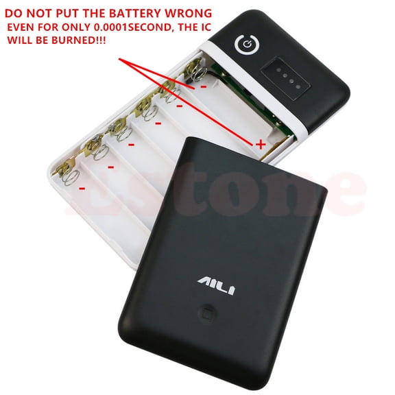 DIY Free Welding 6 Section 18650 Mobile Power Battery Box 3.6V 5V 6V 9V 12V Power Bank Case(Battery Not Included)