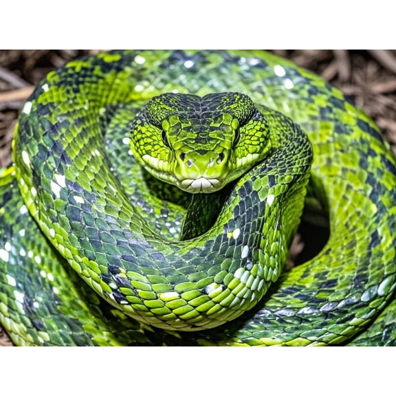 DIY Full Round handmade Home Decor ,5D Diamond Painting Kits,for Beginners Paint by Number Diamond Painting,green snake lifelike animal pattern , Arts and Crafts for Living Room Home Wall