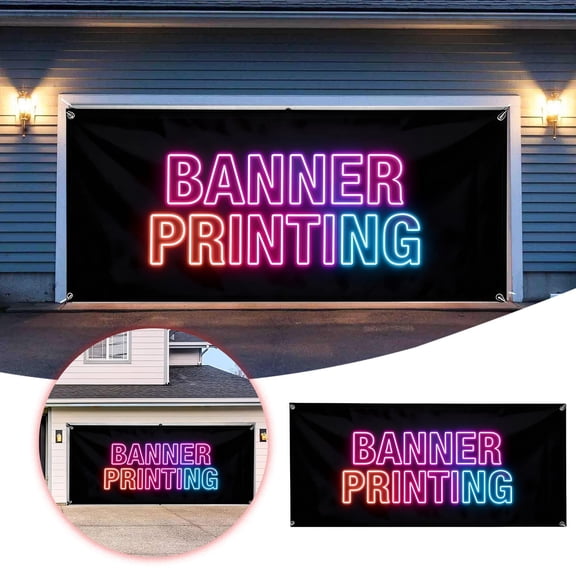 DIY Garage Banner 15.7x6.8FT You Can Customize The Garage Banner Or You Can Customize Your Own Garage Banner According To Your Favorite Patterns. Flags on 5x8 Flag Holder Flower Banner for Wall