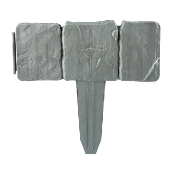 DIY Garden Edging Border,Garden Edging Border,1 PC/Packs Lawn Fence Plastic Cobblestone Effect Edging Lawn,9" Tall Flowerbed Border Edging for Lawn,Plastic Stone-Like Textured Landscaping(Gray)