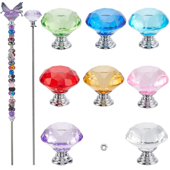 DIY Garden Stake Making Kits Including 304 Stainless Steel Screw Nuts Glass Aluminium Alloy Cabinet Handles Platinum Stainless Steel Color