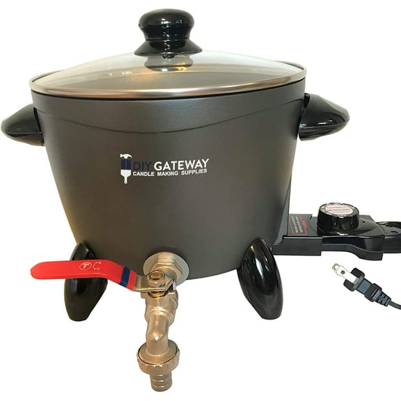 DIY Gateway Wax Melter for Candle Making, Large Electric 10 LB Wax Melting Pot Machine with Quick-Pour Spout & Free Ebook