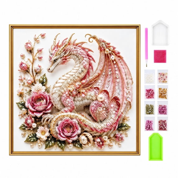 DIY Gem Dragon Diamond Painting Kit, 5D Special Shape Diamond Art Set for Adults, Dragon Gem Mosaic Craft Kit, Handmade Wall Art Decor Gift