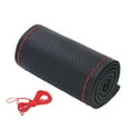 thumbnail image 1 of DIY Genuine Leather Steering Wheel Cover for 1515inch Autos Stitch On Wrap ^☆ )ξ Q0N2, 1 of 1