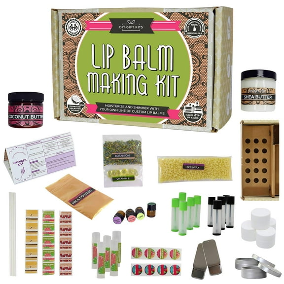 DIY Gifts 73pc Natural Lip Balm Making Kit with Filling Tray