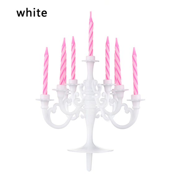 DIY Gifts Wrappers Party Supplies Cake Toppers Cupcake Decor Decorative Sticks Candlestick WHITE