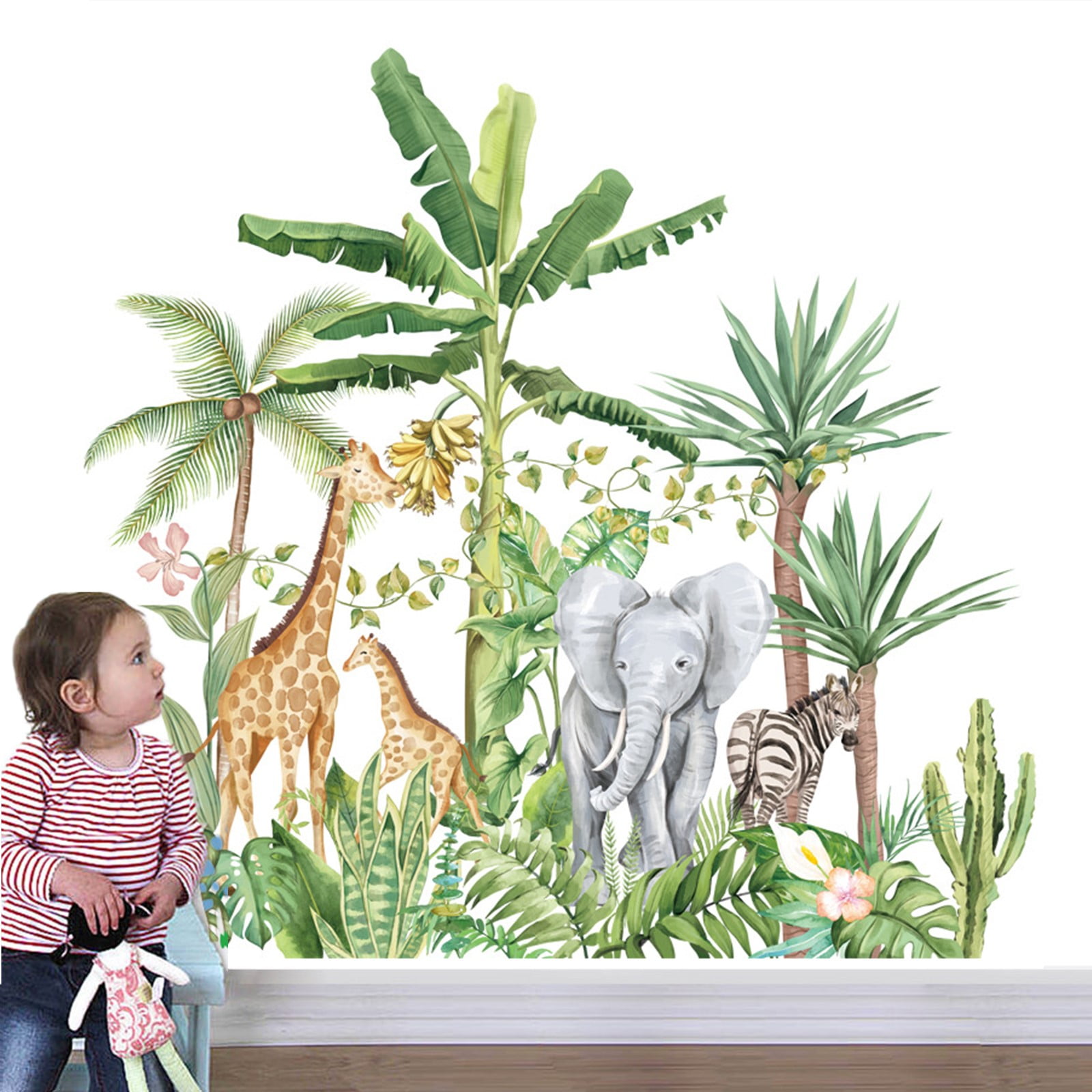 Coloring Wall Prints - Safari Animals Jungle Dry Erase Whiteboard Wall