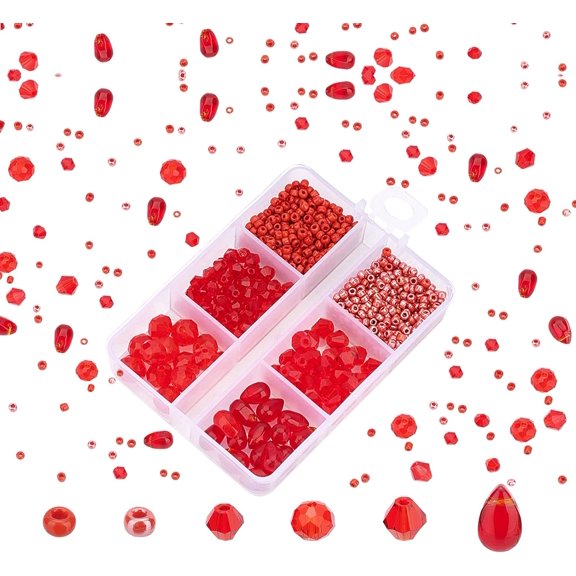 DIY Glass Beads Bracelet Making Kit Including Seed & Imitation Austrian Crystal 5301 Bicone Glass Beads Imitation Elastic hread Plastic Test Tube Mixed Color